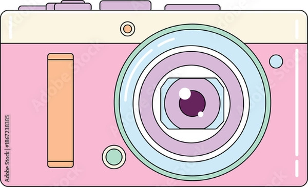 Fototapeta Cute Pastel Digital Camera