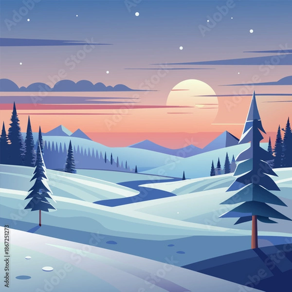 Obraz winter landscape with trees