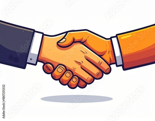 Obraz 握手　イラスト