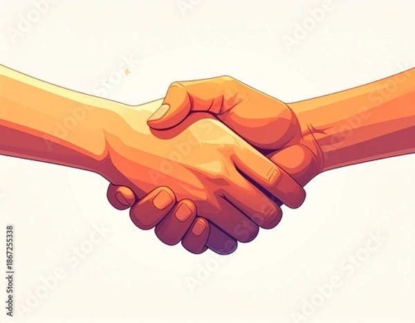 Obraz 握手　イラスト