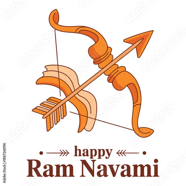 Fototapeta Ram Navami Modern Flat Vector Illustration.