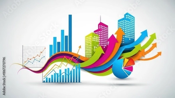 Fototapeta abstract vector background with arrows