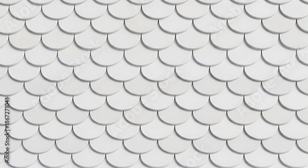 Obraz White Fish Scale Pattern Roof Tiles.