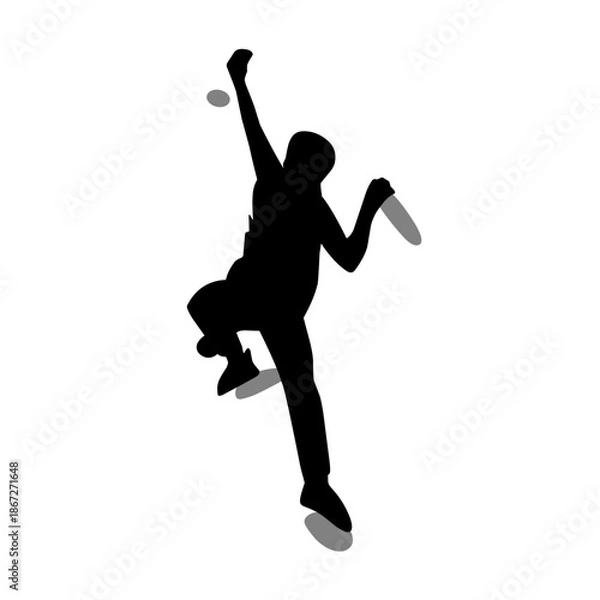 Obraz Sport climbing silhouette vector