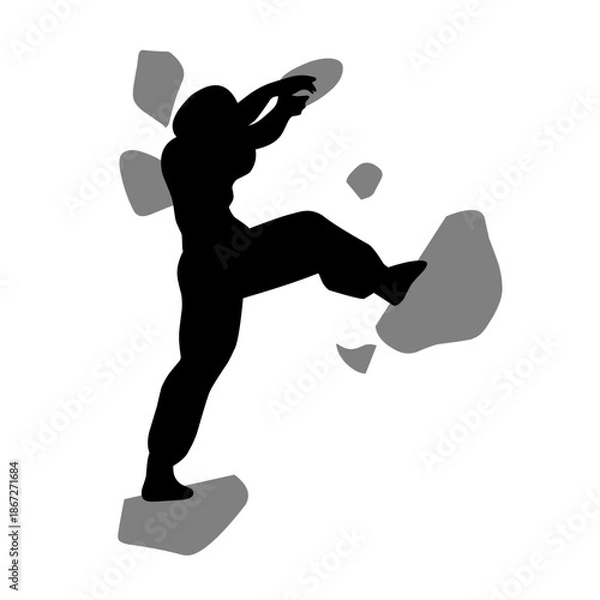 Obraz Sport climbing silhouette vector