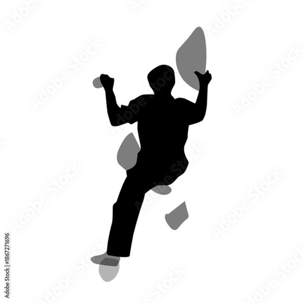 Obraz Sport climbing silhouette vector
