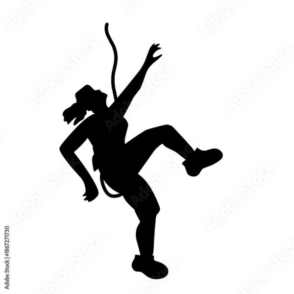 Obraz Sport climbing silhouette vector