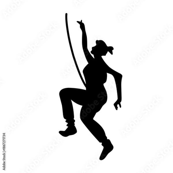 Obraz Sport climbing silhouette vector