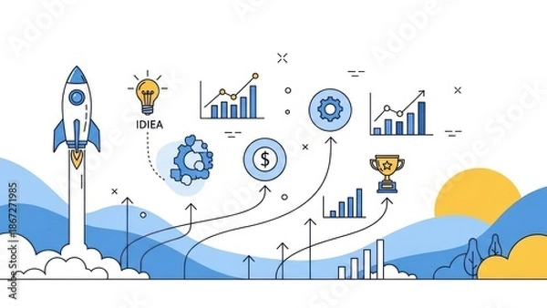 Fototapeta winter landscape vector illustration