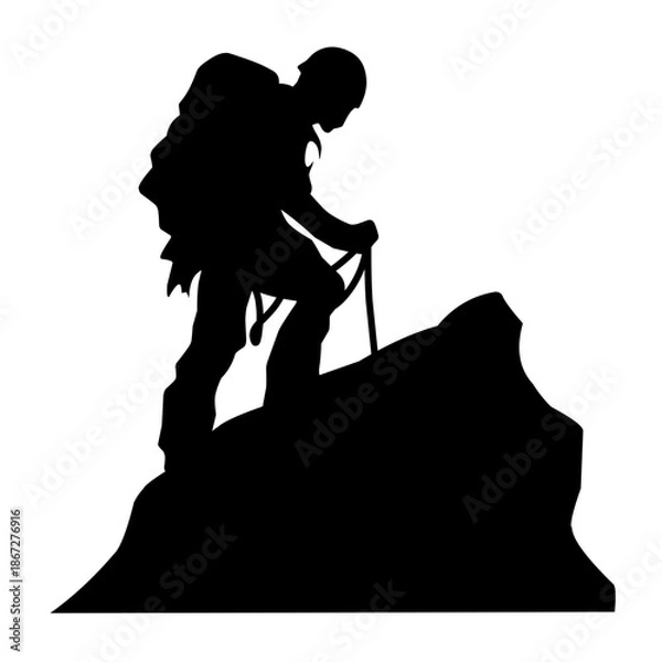 Obraz Hiking silhouette vector