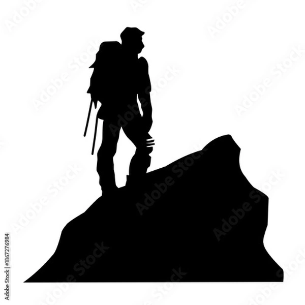 Obraz Hiking silhouette vector