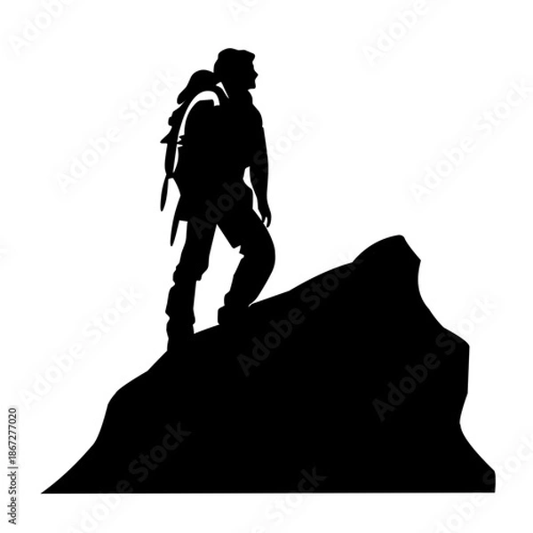 Obraz Hiking silhouette vector