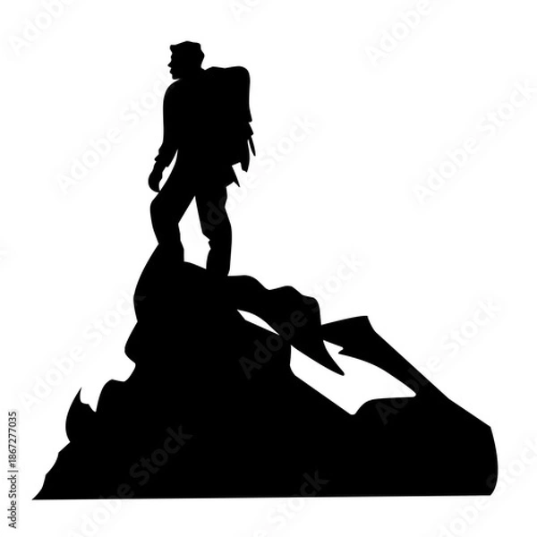 Obraz Hiking silhouette vector