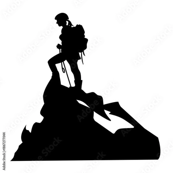 Obraz Hiking silhouette vector