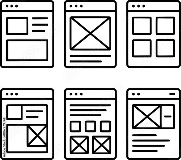 Obraz Online dashboard templates vector icon set