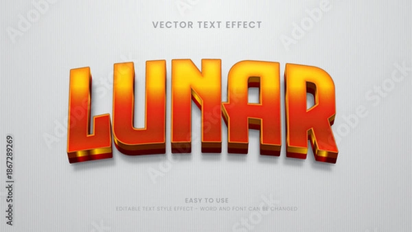 Obraz lunar editable text effect 3d vector