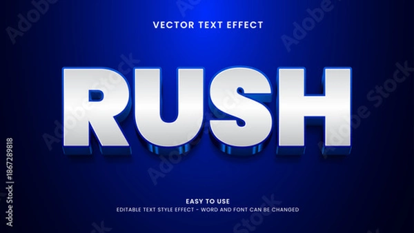 Obraz rush editable text effect 3d vector