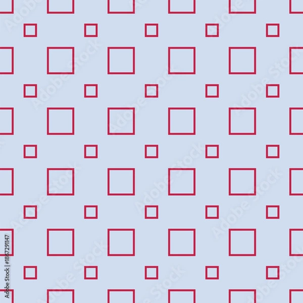 Fototapeta Vector geometric pattern with red squares on a light blue background