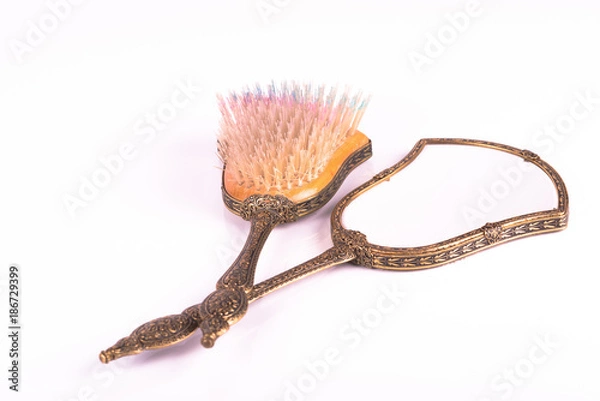 Obraz Vintage mirror and comb
