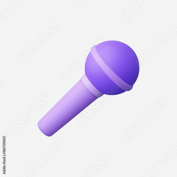 Obraz 3d Realistic Microphone vector illustration