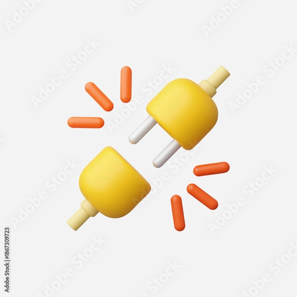 Obraz 3d Electric Plug vector illustration
