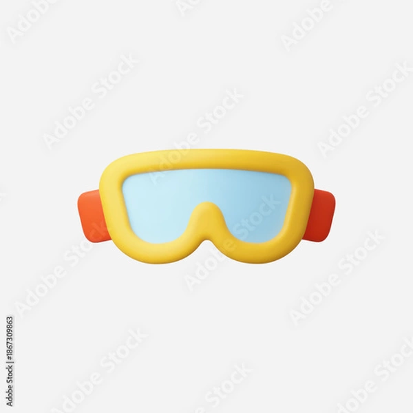 Obraz 3d Realistic Diving Mask vector illustration