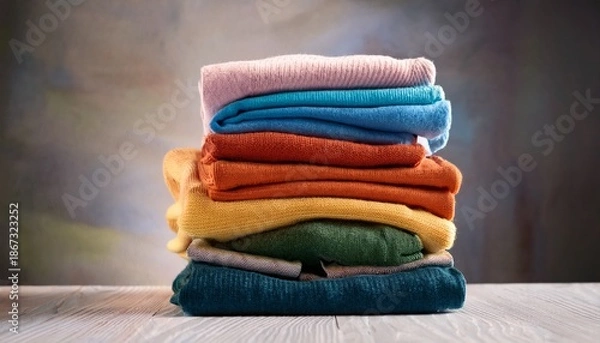 Obraz stack of colorful clothes