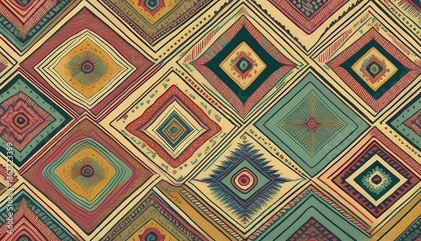 Obraz pastel ethnic pattern background generative ai