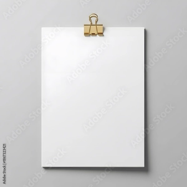 Obraz 화이트 페이퍼 & 골드 클립