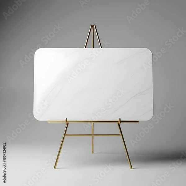 Obraz 미니멀 수직 대리석 골드 이젤