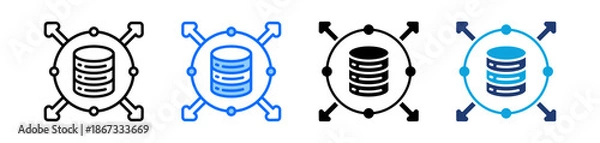 Obraz Storage Capacity Icon Set Multi Style Vector Illustration