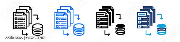 Obraz Data Partition Icon Set Multi Style Vector Illustration