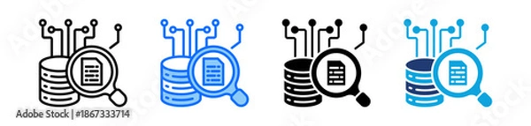 Obraz Data Query Icon Set Multi Style Vector Illustration