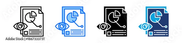 Obraz Data Visualization Icon Set Multi Style Vector Illustration