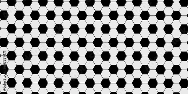 Obraz Football seamless pattern. Ball texture background. Flat style. Repeating ball pattern. Soccer ball pattern.  Vector illustration.