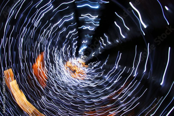 Obraz Moving lights blur effect, abstract image