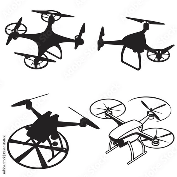 Obraz Various drone silhouettes