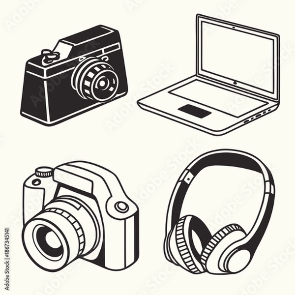 Obraz Tech gadgets illustration