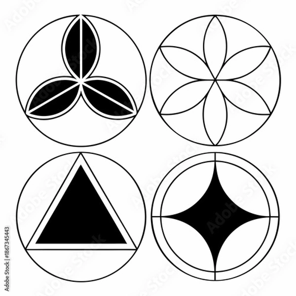 Obraz Geometric shapes in circles