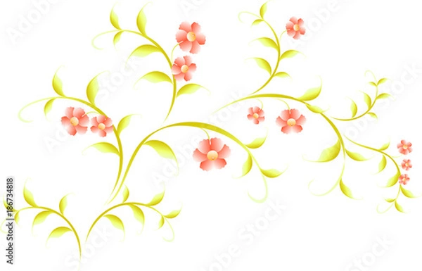 Obraz Pattern in the form of sakura branch. EPS10 vector illustration