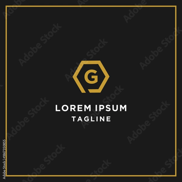 Obraz pg or gp hexagon logo