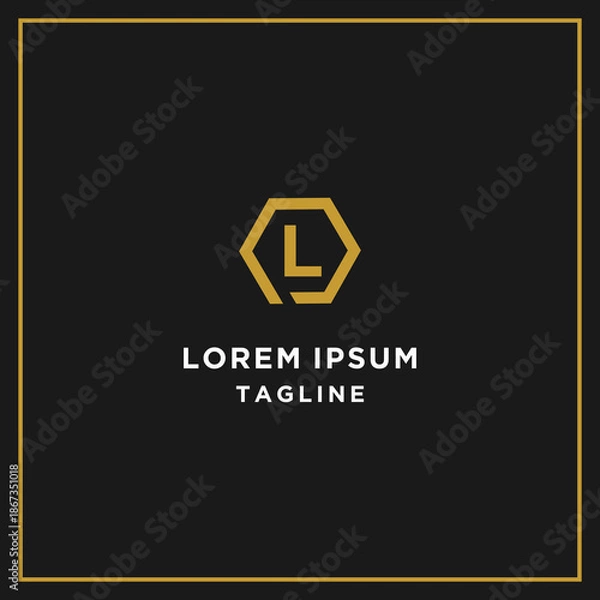 Obraz pl or lp hexagon logo