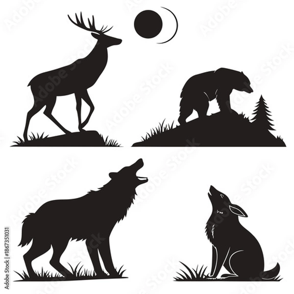 Obraz Wildlife silhouettes