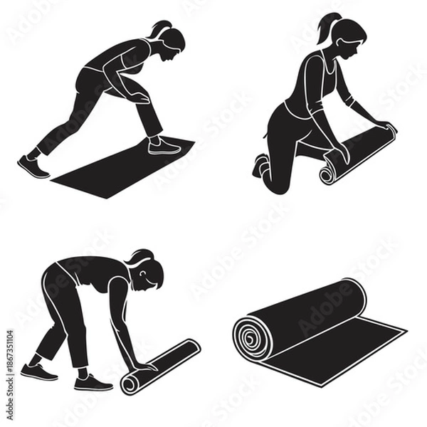 Obraz Yoga mat exercise sequence