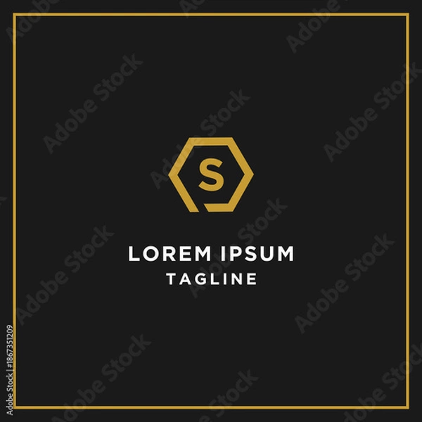 Obraz ps or sp hexagon logo