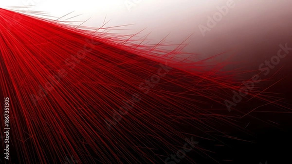 Fototapeta Red Light Streaks Exploding Across Dark Background