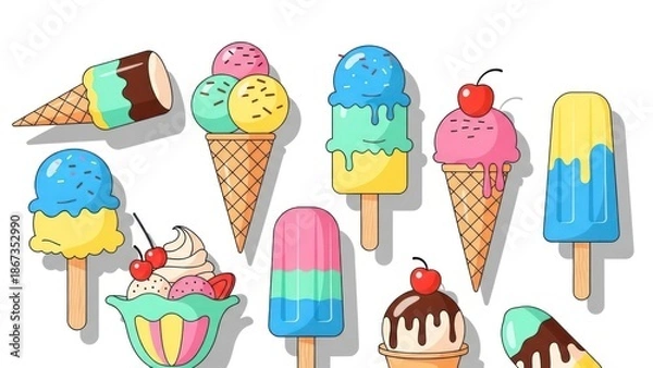 Obraz ice cream set