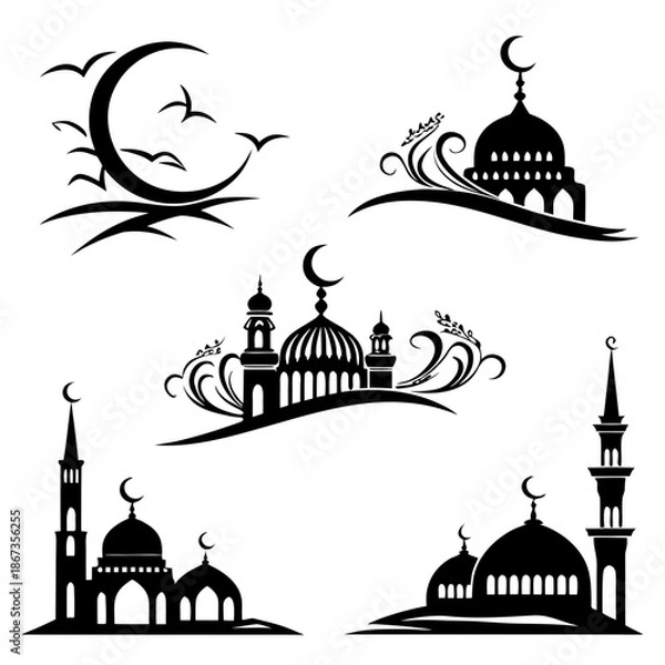 Obraz Islamic mosque silhouettes