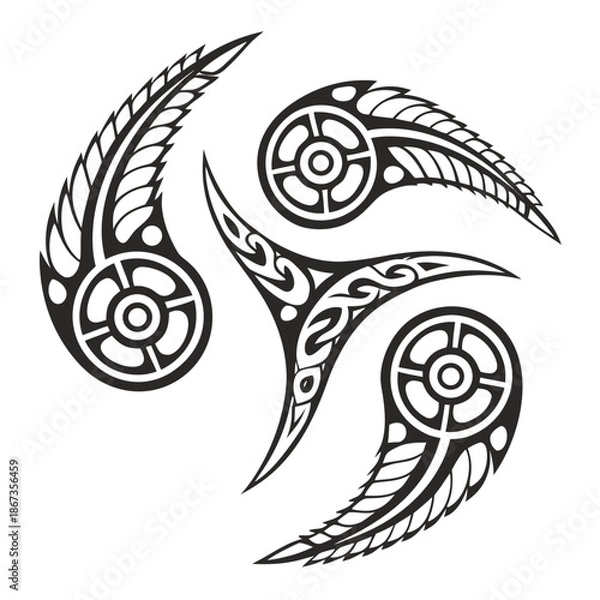 Obraz Intricate feather tattoo designs