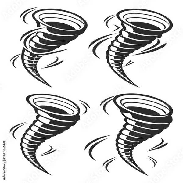 Obraz Four tornado illustrations